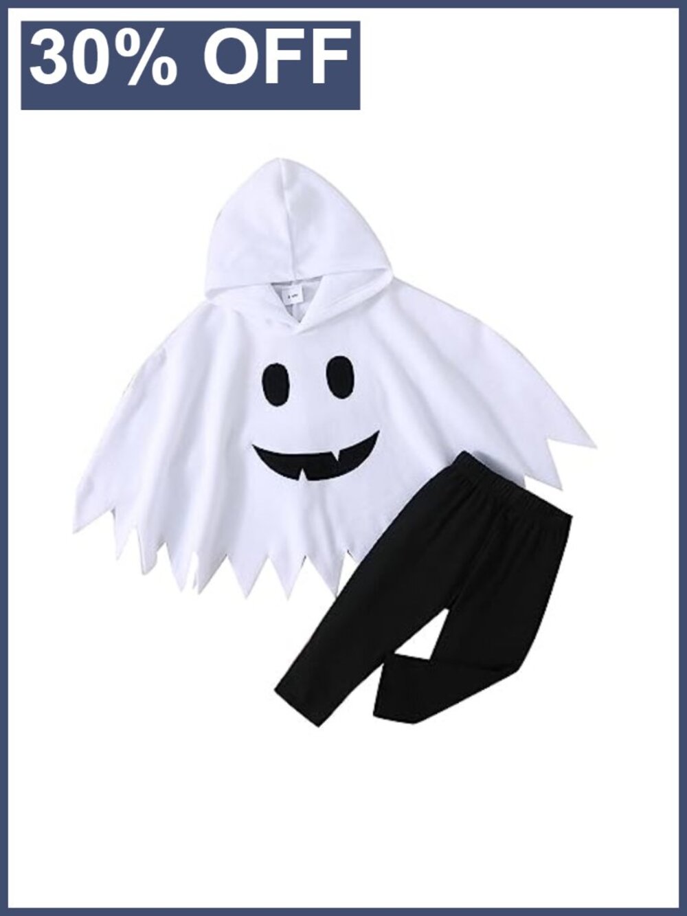 Toddler Ghost Costume Hooded Cloak & Pants Halloween Cosplay